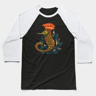 Seahorse Christmas Baseball T-Shirt